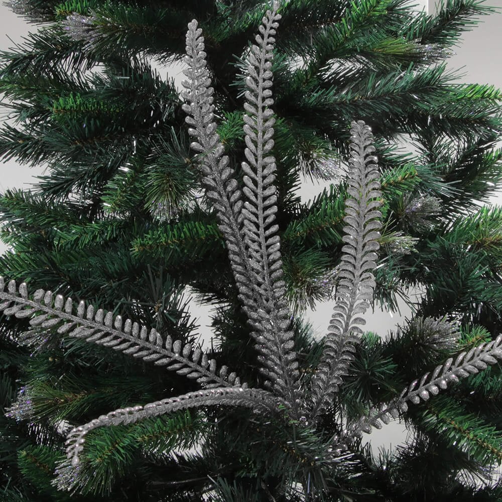 Luxury Fern Stem Pick Christmas Decoration - Silver