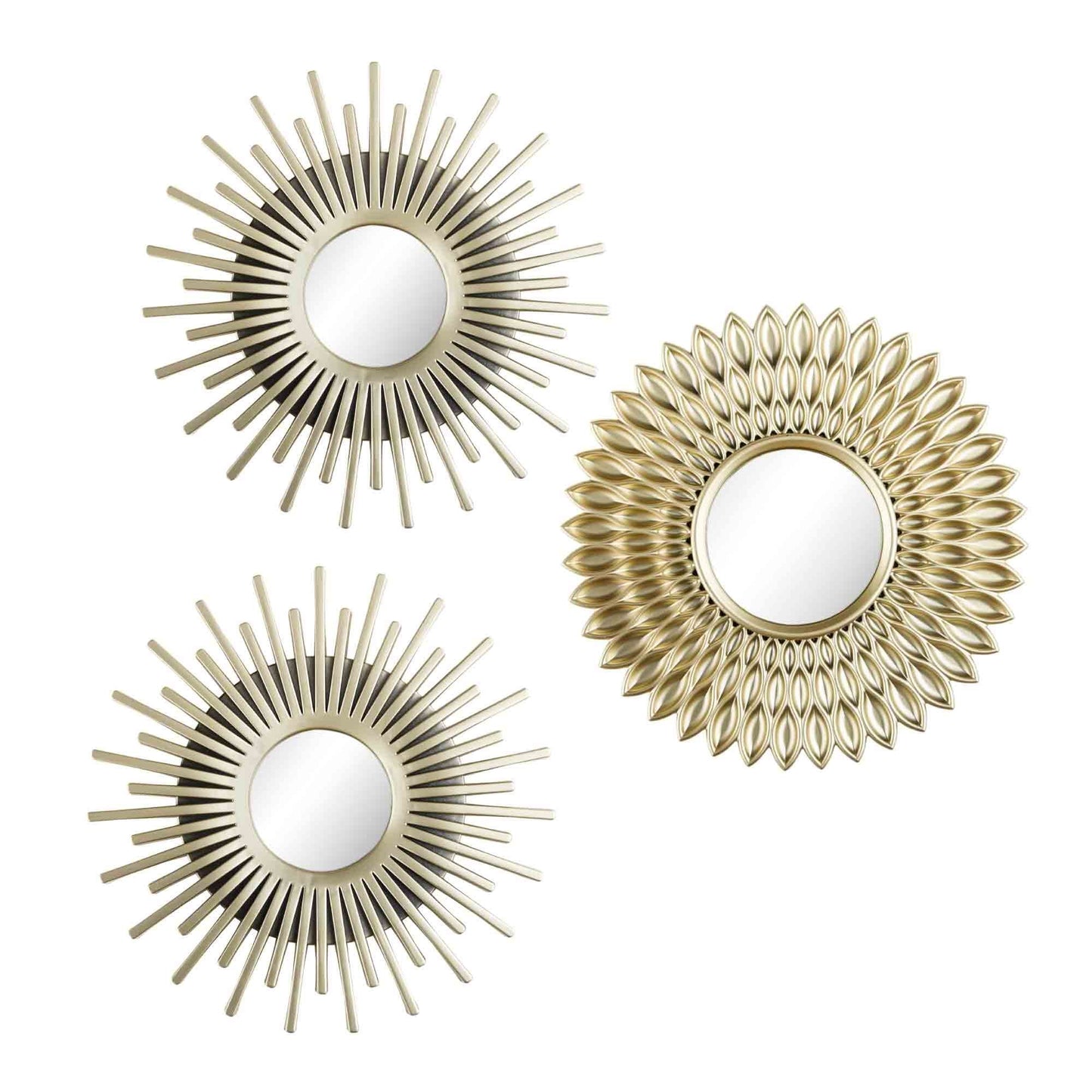 Lewis's Starburst Vanity Mirrors Set of 3 - Champagne - Home Living Decorative