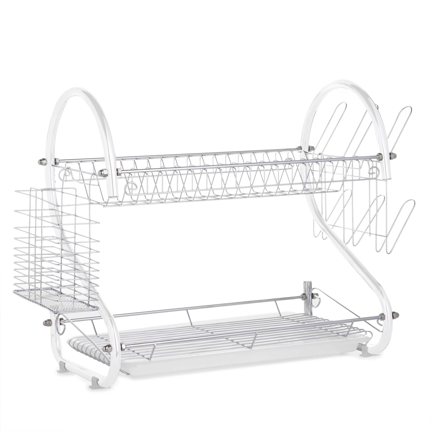 Lewis's 2 Tier Dish Drainer for Kitchen Sink - White