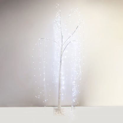 Christmas Sparkle Indoor Twinkling Willow Tree 6ft 1.8m with 360 Bright White LEDs Twinkling Willow Tree Bright White LED 8 Functions