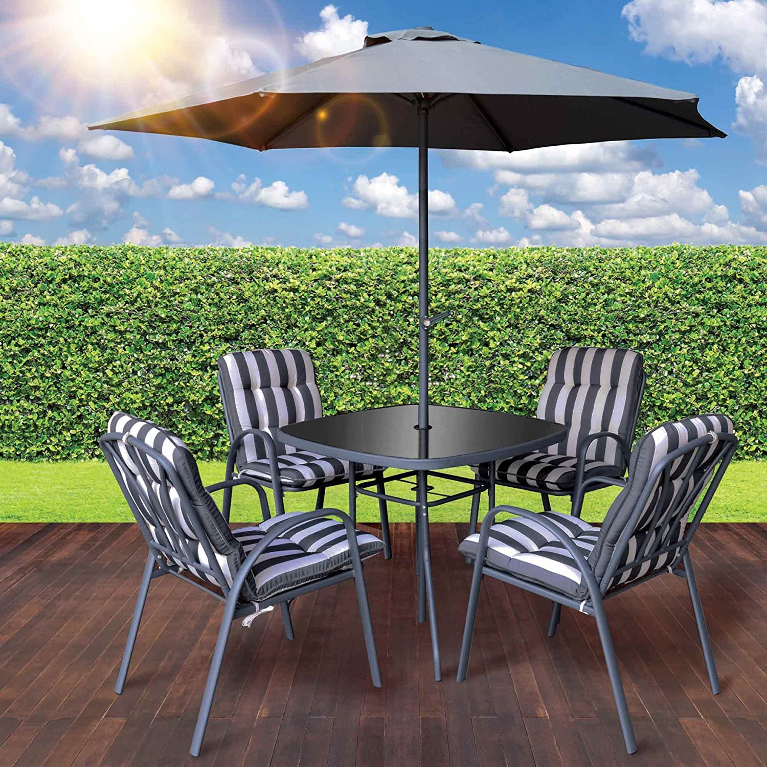 Windsor Premium Padded Garden Furniture Set 6 Piece Table Chairs Lewis s