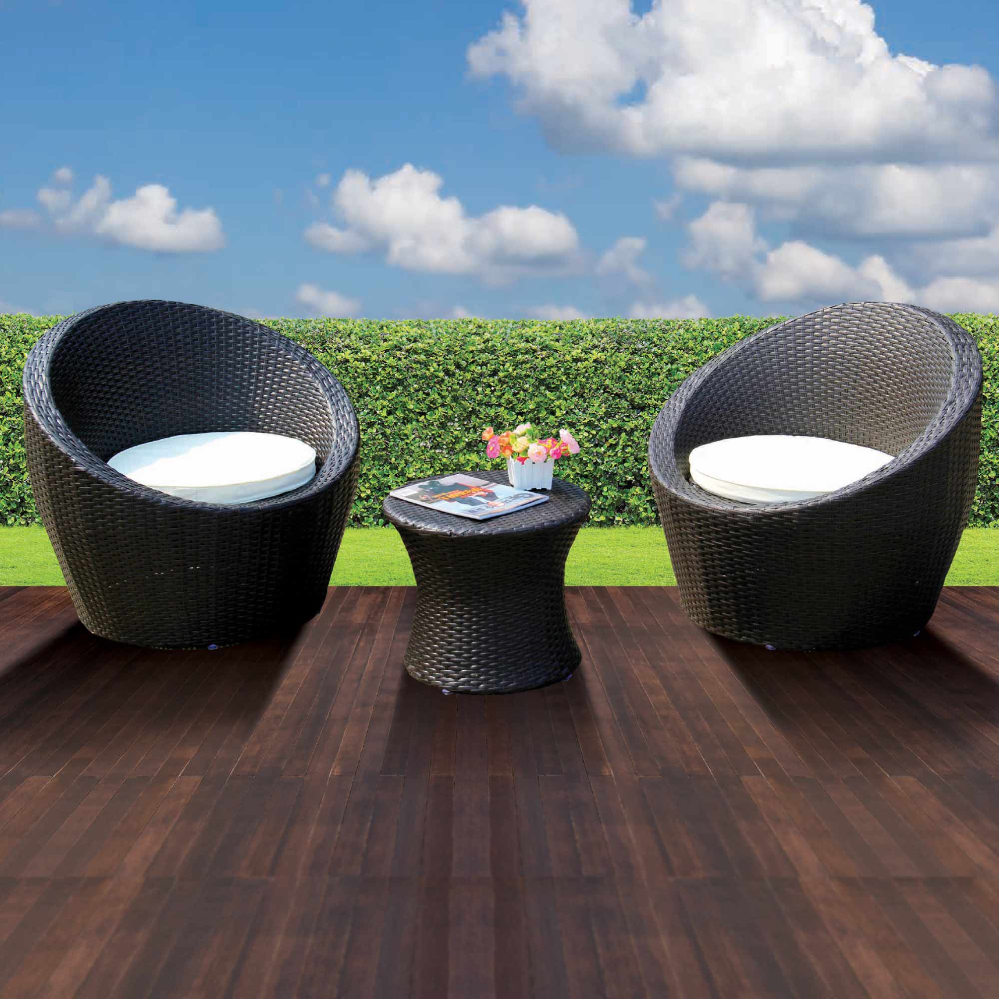 Egg rattan stackable garden best sale bistro set